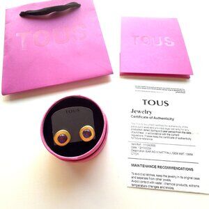 3642 TOUS EARRINGS GOLD AND AMETHYST JEWELRY